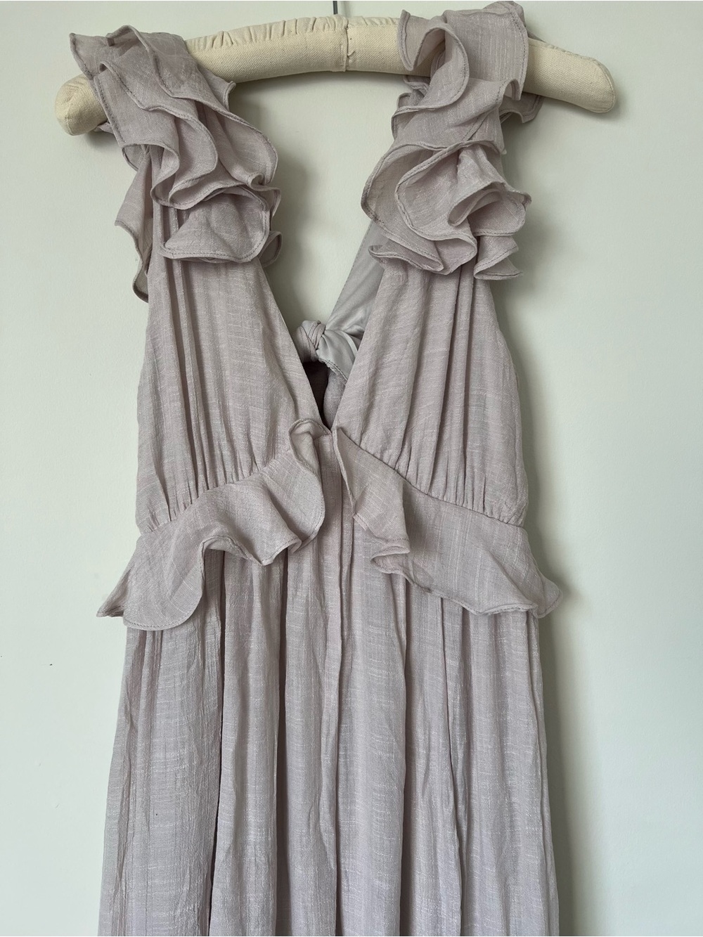 Ruffled Sleeveless Maxi Dress in Dusty Mauve